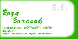 roza borcsok business card